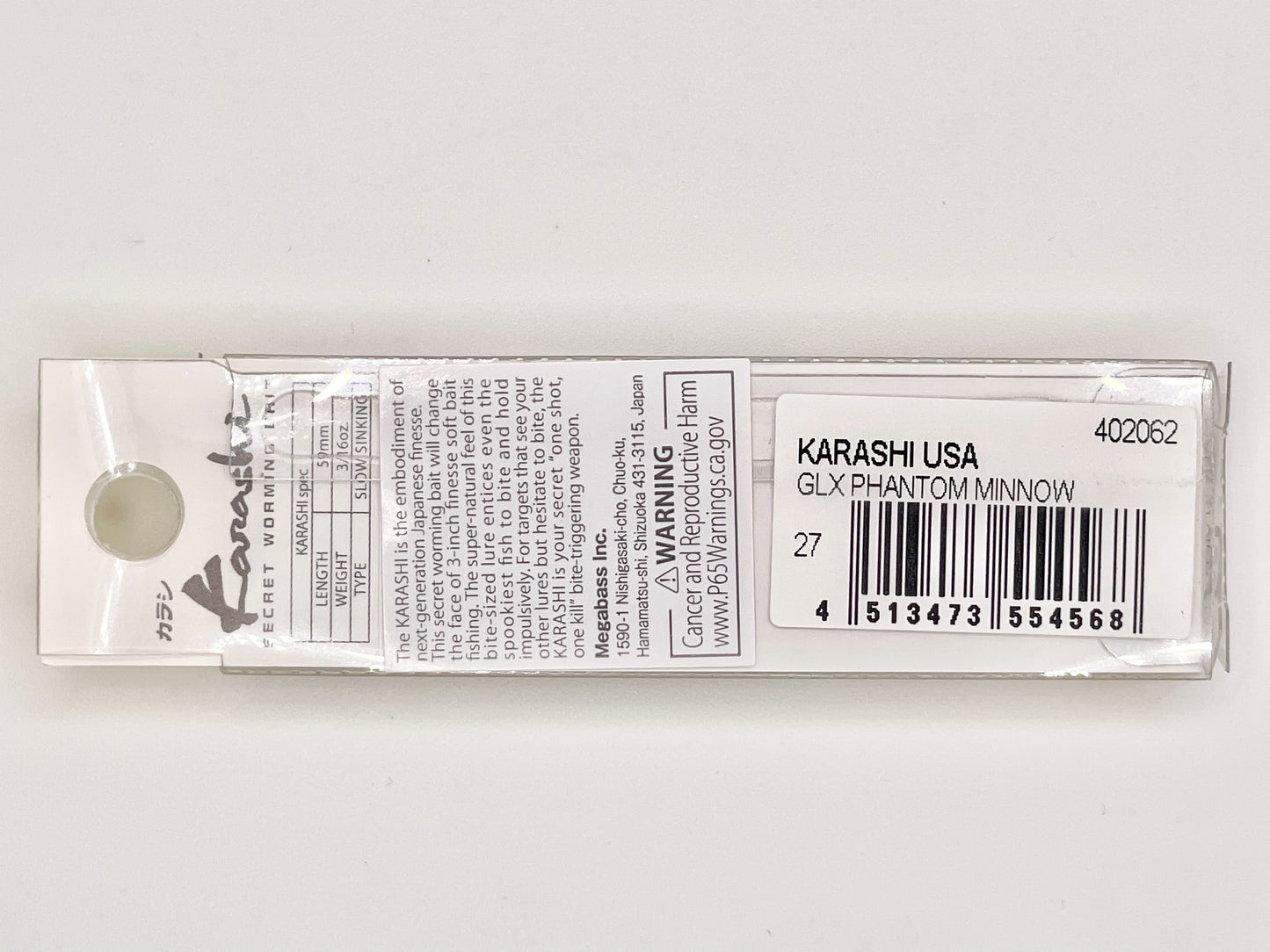 GLX PHANTOM MINNOW - KARASHI USA (Tackle Warehouse Collaboration) (EXCLUSIVE COLOR)